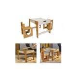 Minera Anka 0-6 Yaş Ahşap Montessori Aktivite Oyun ve Çalışma Masa Sandalye Seti (1 Masa+2 Sandalye)