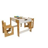 MINERA Anka 1 Aktivite Masası ve 2 Sandalye Naturel&Beyaz