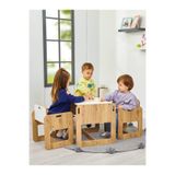minerakids 2-4 Yaş Kumru Ahşap Montessori Aktivite Oyun Çalışma Masa Ve Sandalye Seti(1 Masa+2 Sandalye)