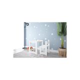 minerakids 4-6 Yaş Martı Ahşap Montessori Aktivite Çalışma Masa Sandalye Seti(1 Masa+1 Sandalye)/Beyaz Beyaz