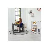 minerakids 4-6 Yaş Martı Ahşap Montessori Aktivite Çalışma Masa Sandalye Seti(1 Masa+1Sandalye)/Antrasit Antrasit