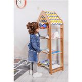 minerakids Bebek/çocuk Odası Ahşap Çok Amaçlı Raf, Oyuncak Toplama Depolama, Kitaplık - 4 Raflı