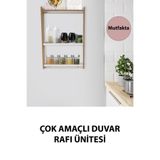 minerakids Çok Amaçlı Organizer Montessori Kitaplık Ünitesi, Duvar Rafı, Baharatlık Naturel