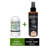 Mineroll Doğal Kristal Deodorant 70gr Ayak Koku Önleyici Kristal Deodorant Sprey 150ml