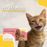 Mineroll Pets Kedi ve Köpek Göz Temizleme Mendili, Tek Kullanımlık, Gözyaşı Lekesi Temizleyici, Parfümsüz, 20 Adet