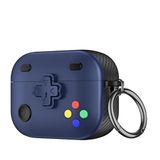 Minesk Airpods 3 ile Uyumlu Gaming Serisi Hybrid Tasarım Kılıf İç Kısmı TPU - Dış Kısmı Polikarbonat - Kenarları Fiber Karbon Kaplama Premium Tasarım ve Mükemmel Koruma (Lacivert, Airpods 3 2021)