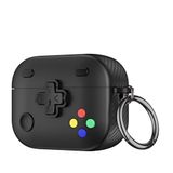 Minesk Airpods 3 ile Uyumlu Gaming Serisi Hybrid Tasarım Kılıf - İç Kısmı TPU - Dış Kısmı Polikarbonat - Kenarları Fiber Karbon Kaplama Premium Tasarım ve Mükemmel Koruma (Siyah, Airpods 3 2021)