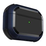 Minesk Airpods 4 ile Uyumlu Armor Serisi Darbelere Karşı Ultra Güçlü Koruma Fiber Karbon Arka Tasarım Kılıfı (Lacivert, Airpods 4)
