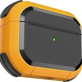 Minesk Airpods Pro 3 ile Uyumlu Armor Serisi Darbelere Karşı Ultra Güçlü Koruma Fiber Karbon Arka Tasarım Kılıfı (Sarı, Airpods Pro 3 2025)