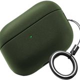 Minesk Airpods Pro 3 ile Uyumlu Leather Skin Parmak izi Tutmayan ve Çizilmeyen Dış Yüzeye Sahip Mükemmel Koruma Sağlayan Orta Sertlikte Silikon Kılıf (Haki, Airpods Pro 3. Nesil 2025)
