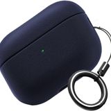 Minesk Airpods Pro 3 ile Uyumlu Leather Skin Parmak izi Tutmayan ve Çizilmeyen Dış Yüzeye Sahip Mükemmel Koruma Sağlayan Orta Sertlikte Silikon Kılıf (Lacivert, Airpods Pro 3. Nesil 2025)