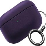 Minesk Airpods Pro 3 ile Uyumlu Leather Skin Parmak izi Tutmayan ve Çizilmeyen Dış Yüzeye Sahip Mükemmel Koruma Sağlayan Orta Sertlikte Silikon Kılıf (Mor, Airpods Pro 3. Nesil)