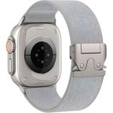 Minesk Apple Watch ile Uyumlu Elastik Spor Bileklik 49mm 46mm 45mm 44mm 42mm için Ayarlanabilir Paraşüt Tokalı Naylon Kumaş Kordon Kayış (Gri)