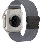 Minesk Apple Watch ile Uyumlu Elastik Spor Bileklik 49mm 46mm 45mm 44mm 42mm için Ayarlanabilir Paraşüt Tokalı Naylon Kumaş Kordon Kayış (Koyu Gri)