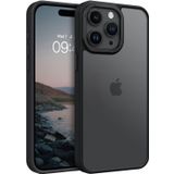 Minesk iphone 13 Pro için Mat Hybrid Materyal Metal Kamera Korumalı ve Metal Tuş Takımlı Ultra Güçlü Koruma Sağlayan ve Şık Görünümlü Premium Kılıf (Siyah, 13 Pro)