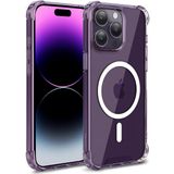 Minesk iPhone 14 Pro için MagShield Serisi MagSafe ile Uyumlu Köşe Korumalı Şeffaf Hybrid Kılıf Ultra Güçlü Manyetik Çember ve Kristal Berraklığında Materyal Premium Kalite Kılıf (14 Pro)