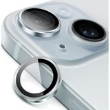 Minesk İphone 15-15 Plus ile Uyumlu Temperli Cam Kamera Lens Koruyucu Alüminyum Alaşım Çerçeveli ve 9H Sertliğinde Lens Koruma (Mavi, Temperli Cam)