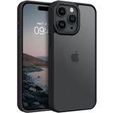 Minesk iphone 15 için Mat Hybrid Materyal Metal Kamera Korumalı ve Metal Tuş Takımlı Ultra Güçlü Koruma Sağlayan ve Şık Görünümlü Premium Kılıf (Siyah, 15)