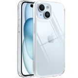 Minesk iPhone 15 Plus ile Uyumlu Crystal Clear (Ultra Şeffaf Silikon) Kılıf Arkası Sert Polikarbonat Kenarları Yumuşak TPU Darbe Emici iç Hava Yastığı Destekli Kapak (15 Plus)