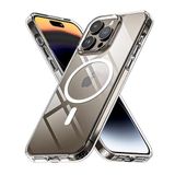 Minesk İphone 15 Pro İçin Magsafe İle Uyumlu Kılıf Ultra Şeffaf Görünümlü ve Çember Kısmı Boya Olmayan Yeni Versiyon (Kristal Şeffaf)
