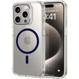 Minesk iphone 15 Pro Max için Ultimate Serisi Magsafe ile uyumlu Kesinlikle Sararmayan Ultra Şeffaf Kristal Berraklığında Akrilik Sert Kılıf Metal Tuşlar ve Güçlü Manyetik Kılıf (Mavi)