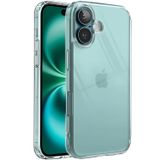 Minesk iPhone 16 PLUS ile Uyumlu Crystal Clear (Ultra Şeffaf Silikon) Kılıf Arkası Sert Polikarbonat Kenarları Yumuşak TPU Darbe Emici iç Hava Yastığı Destekli Kapak (16 Plus)