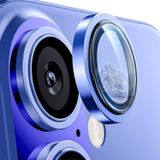 Minesk iPhone 16 ve 16 Plus ile Uyumlu Alüminyum Alaşım Çerçeveli ve 9H Sertliğinde Temperli Camlı Lens Koruyucu (Mavi, Sapphire Glass)