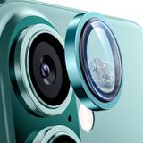 Minesk iPhone 16 ve 16 Plus ile Uyumlu Alüminyum Alaşım Çerçeveli ve 9H Sertliğinde Temperli Camlı Lens Koruyucu (Yeşil, Sapphire Glass)