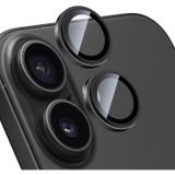 Minesk iPhone 17 ile Uyumlu Kamera Koruyucu Alüminyum Alaşım Çerçeveli ve 9H Sertliğinde Temperli Camlı Lens Koruyucu (Siyah)