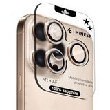Minesk iPhone 17 Pro / 17 Pro Max / 16 Pro / 16 Pro Max ile Uyumlu%100 Orijinal Gerçek Safir Cam Cihazın Kendi Lensleri ile Aynı Kalitede Lens Koruyucu Kamera Camı (Desert Titanyum)
