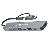 Minesk Macbook ile Uyumlu USB-C Hub Çoklayıcı HDMI/SD Card/Micro SD/USB 2.0/USB 3.0/USB-C/PD 100watt/ bağlantı Port USB Çoklayıcı Adaptör (7-in 1 Multi Hub (HDMI)