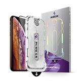 Minesk MAGIC GLASS iPhone 11 PRO MAX - XS MAX için Otomatik Hizalama Aparatlı Ekran Koruyucu (Güçlendirilmiş Temperli Cam) Takılırken Toz Toplama Özellikli (XS MAX - 11 PRO MAX)