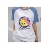 Minga London Looney Tunes Tweety Baskılı Mavi Reglan Kol T-shirt