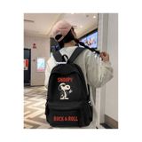 Minga London Siyah Snoopy Baskılı Okul Çantası MingaLondon
