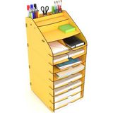 Mingitav A4 Design Otto Tower Masaüstü Organizer Evrak Rafı Sarı