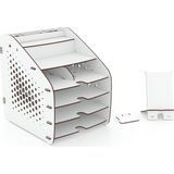 Mingitav Design Otto Fx Large Hexa 6 Renk A4 Evrak Rafı Masaüstü Organizer Beyaz