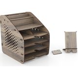 Mingitav Design Otto Fx Large Hexa 6 Renk A4 Evrak Rafı Masaüstü Organizer Ceviz