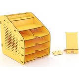 Mingitav Design Otto Fx Large Hexa 6 Renk A4 Evrak Rafı Masaüstü Organizer Sarı