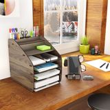 Mingitav Design OTTO Large Modest - 6 Renk A4 Evrak Rafı Masaüstü Organizer Düzenleyici (Ceviz)