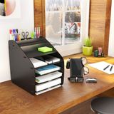 Mingitav Design OTTO Large Modest - 6 Renk A4 Evrak Rafı Masaüstü Organizer Düzenleyici (Siyah)