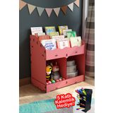 Mingitav Toby Ahşap Montessori Kitaplık Bebek Çocuk Odası Eğitici 6 Bölmeli İskandinav Tarz Raflı Kitaplık