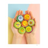 MİNGODAN Emoji ve Figürlü Rengarenk Yoyo Topaç Çek Bırak Denge İpli Yoyo Oyuncak Çocuk Oyunu 1 Adet