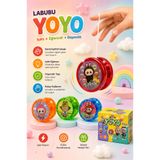 MİNGODAN Labubu Yanıp Sönen Rengarenk Yoyo Karakterleri - LED Işıklı Ipli Labubu Topaç Çek Bırak Denge Oyuncağı(1 Adet)