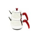 Mini 2lt Küçük Boy Küre Çelik Çaydanlık Seti - Üst: 0.75LT - Alt: 1.4lt (4887) - Renkli