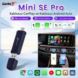 Mini 5 Pro Kablosuz Araç Adaptörü 2in1 Carplay & Android Auto Hızlı Bluetooth Wifi 2025 Yeni Model