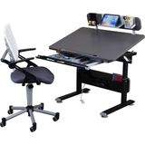 Mini Advanced Çalışma Masası ve Sandalye Takımı, Yükseklik Ayarlı Çalışma Masası, Kız-Erkek Çocuk Ders Çalışma Masası - 100x70 - Antrasit