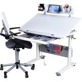 Mini Advanced Çalışma Masası ve Sandalye Takımı, Yükseklik Ayarlı Çalışma Masası, Kız-Erkek Çocuk Ekru Ders Çalışma Masası - 100x70 - Gri