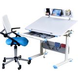Mini Advanced Çalışma Masası ve Sandalye Takımı, Yükseklik Ayarlı Çalışma Masası, Kız-Erkek Çocuk Ekru Ders Çalışma Masası - 100x70 - Mavi