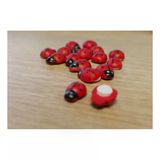 Mini Ahşap Uğur Böceği Süsleme Seti - El Yapımı Hobi Ve Magnet Malzemesi , 50'Li Paket