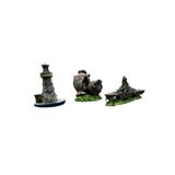 Mini Akvaryum Dekor Seti 3 Lü Set -Savaş Gemisi Anfora Deniz Feneri 658q4et210